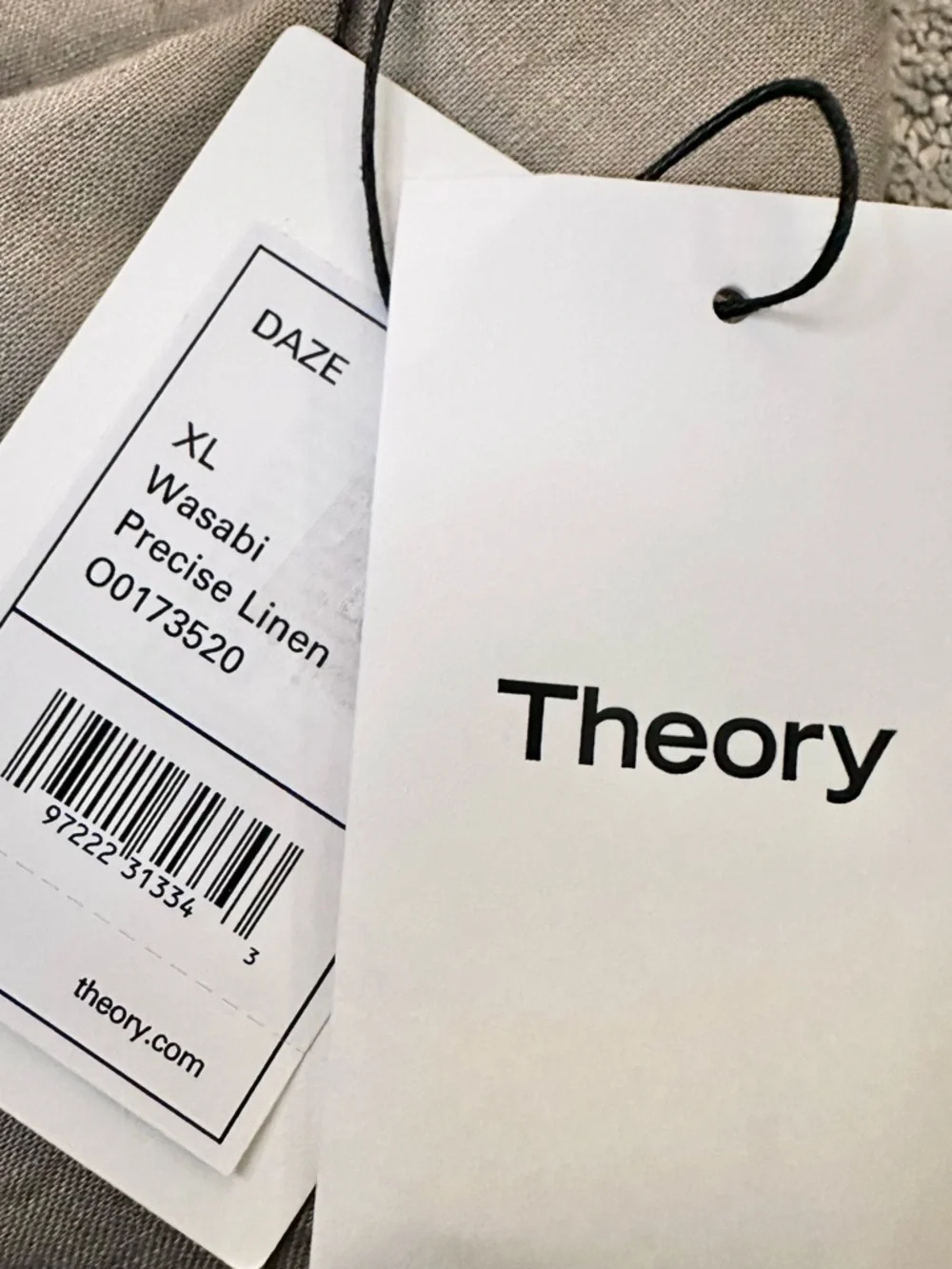 🔥 THEORY Wasabi Precise 100% Linen Button Down Shirt - Picture 3 of 4